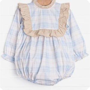 Blue Plaid Ruffle Bubble
